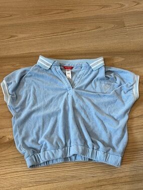 GUESS Light Blue Polo Crop Top for Kids